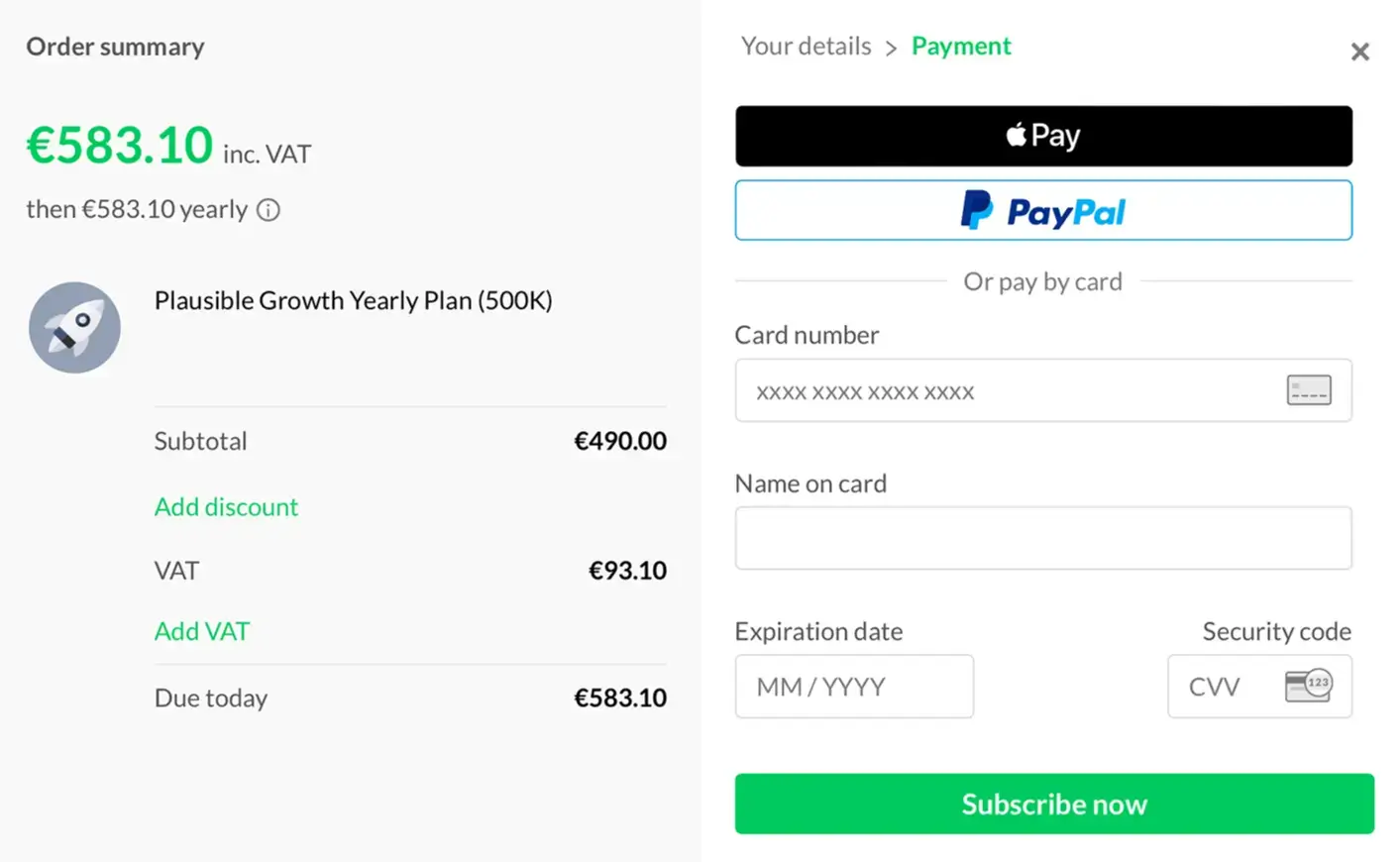 Apple Pay & Google Pay payment methods